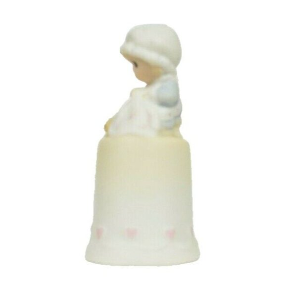 Enesco Precious Moments Love Covers All Vintage Collectible Porcelain Thimble - Picture 3 of 9